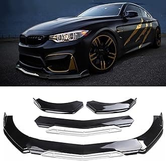 - Universal Front Lip for Car,Glossy Black Front Bumper Lip, ABS Adjustable Sharp Corner Front Bumper Lip Splitter Protector Replacement for Most Vehicle (Glossy Black w/White)
