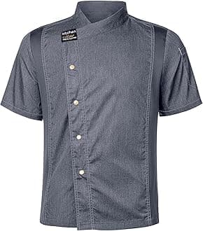 Tank Tops Men Chef Shirts for Men Women, Unisex Chef Coat Short Sleeves Solid Chef Jacket Hotel Restaurant Work Shirt Uniform Grey