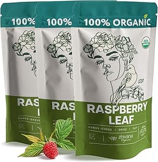 Organic Raspberry Leaf Tea (PACK of 3) - Red Raspberry Leaves for PMS Symptoms, Hormone Balance, Menstural Cramps - Womens Health Support