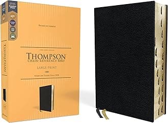 KJV, Thompson Chain-Reference Bible, Large Print, Bonded Leather, Black, Red Letter, Thumb Indexed, Comfort Print: King James Version, Black, European Bonded Leather, Red Letter