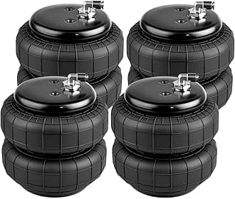 2500 lb Universal Replacement Air Spring Bag 1/2" NPT Air Suspension Spring Double Bellow for Heavy Duty Single Port for Trucks 4PCS