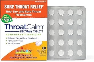 Boiron ThroatCalm Tablets for Pain Relief from Red, Dry, Scratchy, Sore Throa...