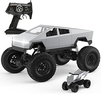 1:8 RC Car, Large Cyber Monster Truck Model 4WD with 2 Batteries and Dual Motors, LED Headlight,Off-Road RC Truck, 2.4GHz All Terrain Off Road Monster Truck for Boys Kids
