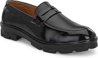 Stylelure Men's Ethnic High Heel Leather Penny Loafer Office Party Formal Shoes