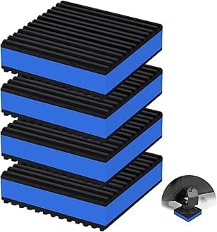 4 Pack Anti Vibration Pads for Washing Machine 3"x3"x7/8", Sound Isolation Vibrating Pad Ribbed Rubber Damping Mat EVA Center for Air Compressors, Conditioner, Treadmill, HVAC Washer Dryer