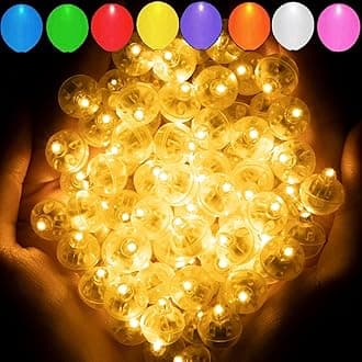 Aogist 200pcs Warm White Balloon Light,Long Standby Time Waterproof Mini Ball Light,Round LED Flash Lamp for Paper Lantern Balloon Party,Wedding,Birthday,Festival,New Year and Christmas Decorative