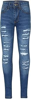 A2Z 4 Kids Girls Denim Ripped Jeans Comfort Skinny Stretch Jeans Lightweight Trendy Denim Cotton Pant for Age 3-14 Years