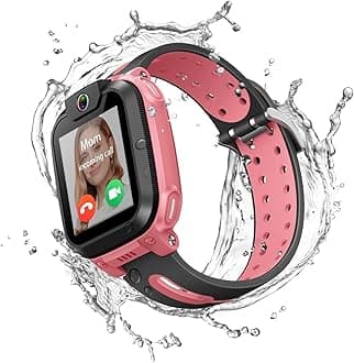 Z1 Kids Smartwatch Phone, 4G Video & Calls and GPS Tracking with Real-Time Location Smart Watch, IPX8 Waterproof, Long Battery Life, Class Mode and Stranger Rejection (Z1,Pink)