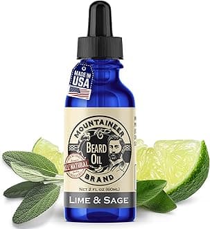 Beard Oil by Mountaineer Brand (60ml) Premium 100% Natural Beard Conditioner (Lime & Sage)