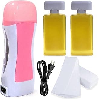 Single Cartridge Wax Heater Machine Waxing Kit Wax Warmer With 2 Pieces Wax Cartridge And 100Pcs Depilatory Paper Epilator Set (Honey, Honey)