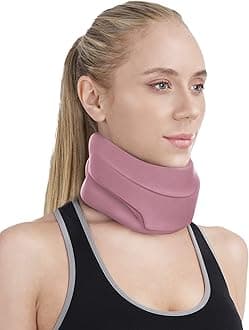 Neck Brace for Sleeping - Cervical Collar Relief Neck Pain and Neck Support Soft Foam Wraps Keep Vertebrae Stable for Relief of Cervical Spine Pressure for Women & Men Rose Pink Large Size