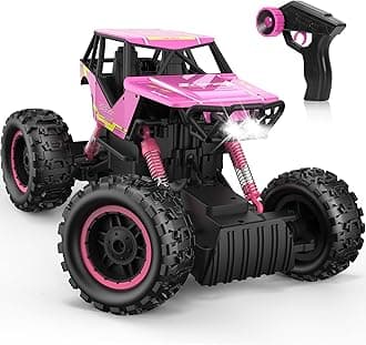 DOUBLE E 1:12 RC Monster Truck - 4WD Off-Road Remote Control Car with Dual Motors and Headlights