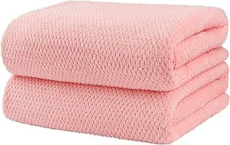 HOMEXCEL Bath Towel Set Pack of 2, Microfiber Ultra Soft Highly Absorbent Bath Towel, Lightweight and Quick Drying Towels for Body, Sport, Yoga, SPA, Fitness, Pink