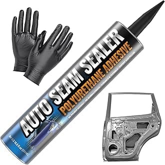 FORTIVO Professional Automotive Seam Sealant, Quick Attach Polyurethane Seam Sealing Sealant For Painting Car Bodies, Trucks, Etc., Includes Gloves And Tip - Sealant