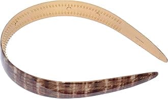 French Strata Maroon Red Golden Brown Celluloid Acetate Wide Hair Headband