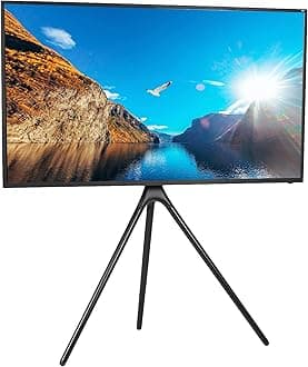 VIVO Artistic Easel 45 to 65 inch LED LCD Screen, Studio TV Display Stand, Adjustable TV Mount with Swivel and Tripod Base, Black, STAND-TV65AB