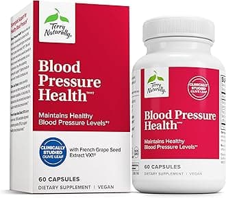 Terry Naturally Blood Pressure Health - Healthy Blood Flow & Circulation Support Supplement - Heart Health Supplement with Antioxidants - Cardiovascular Support - 60 Capsules
