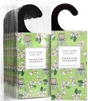 ROSE COTTAGE Large 12 Packs Hawaiian Plumeria Hanging Closet Air Freshener Scented Sachets Long Lasting Smell Goods