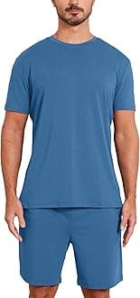 netdraw Men's Ultra Soft Bamboo Viscose Pajama Sets Lightweight Comfy Lounge Sleep Short Sleeve Pjs Sleepwear