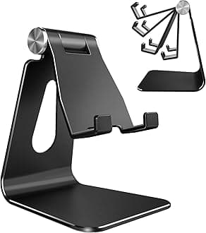 CreaDreamAdjustable Aluminum Cell Phone Stand (Black)
