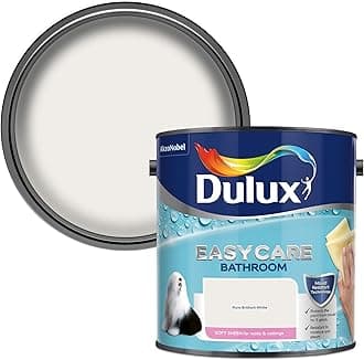 500001 Easycare Bathroom Soft Sheen Emulsion Paint for Walls and Ceilings - Pure Brilliant White 2. 5 litres