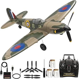 ANTSIR RC Plane Spitfire Fighter, 4 Channel Remote Control Airplane with Gyro System for Adults