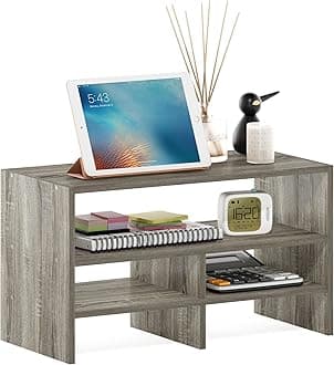 Hermite Desk Top Organizing Shelf Bookcase, French Oak