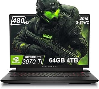 Alienware X17 R2 Gaming Laptop (17.3" 480Hz FHD, NVIDIA GeForce RTX 3070 Ti 8GB, 64GB DDR5 RAM, 4TB SSD, Intel Core i9-12900H) RGB Backlit Keyboard, Wi-Fi 6E, Thunderbolt 4, G-SYNC, Win 11 Home