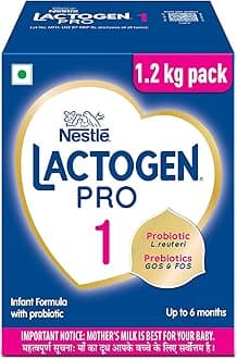 Lactogen Pro 1 Powder, 1.2Kg Pack, 0-6 Months, Infant Formula With Probiotic And Prebiotics