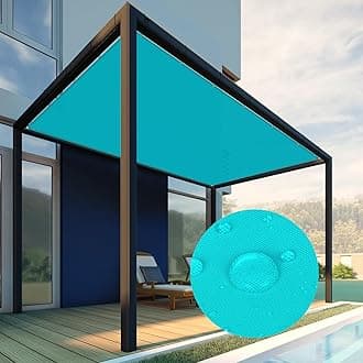 Patio Paradise 21' x 22' Waterproof Sun Shade Sail Rectangle Shade Cloth with Grommets, 260 GSM Patio Canopy Awning 95% UV Block for Backyard Deck Pergola Replacement Cover, Turquoise, Customized