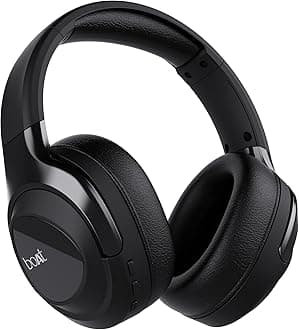 Boat Nirvana Eutopia Bluetooth Over Ear Headphones with Head Tracking Function, Spatial Audio,20 HRS Playtime, Enx™ Tech, ASAP™ Charge, Hearables App(Android & iOS Compatible)(Primia Black)