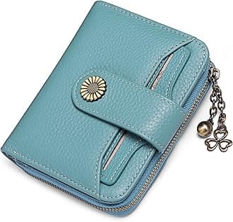 SENDEFNPurses for Women Genuine Leather Small Bifold Compact Womens Wallet with RFID Protection