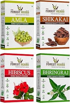 Organic Amla, Shikakai, Bhringraj, Hibiscus Powder Each 100Gms