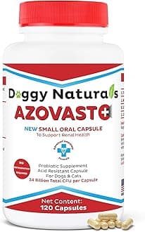 Azovast Plus Kidney Probiotic Supplement for Dogs Cats -24 Billion CFU- NO Refrigeration Required, Help Support Kidney Function, CKD, Manage Renal Toxins, Renal Kidney Support for Pet(U.S.A)(120 Caps)