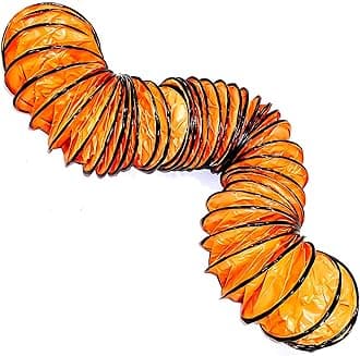 12"×33FT PVC Flexible Duct Hose, Flame Retardant HVAC Ducting with Adjustable Rope, D Hook & Steel Support for Ventilation, Exhaust, Drying, and Cooling Applications