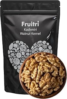 Fruitri Kashmiri Walnut Kernels 1kg, Premium, Fresh, Natural, Akhrot Giri Without Shell, Crunchy, Omega-3 Rich, Perfect for Snacking, Baking, Cooking