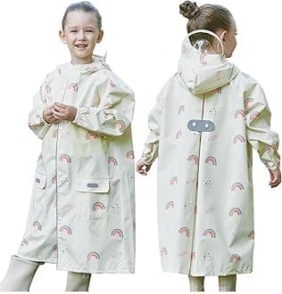 Toddler Kids Raincoat Boys Girls Rain Jacket Waterproof Rain Poncho Reusable Outwear Rainwear Rain Suit