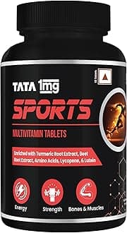 Tata 1mg Sports Multivitamin | With Zinc, Vitamin C, Vitamin D, Calcium and Iron,Supports Energy,Immunity,Performance & Stamina | Pack of 60 Tablets
