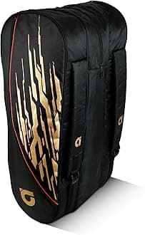 Apacs Master Smash Triple Zipper kitbag | Shoe compartment | Front pocket | Durable inner fabric | Professional Badminton kitbag (Black)