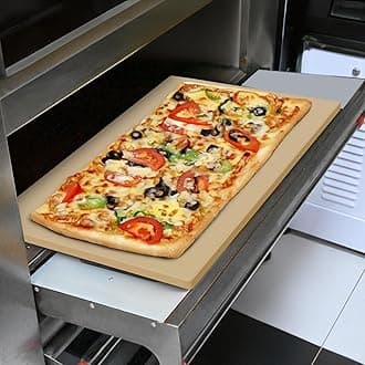 Extra Large Pizza Stone 22 Inch, Rectangular Pizza Grilling/Baking Stone 22" x 14", Industrial Commercial Oven Stone, Ideal for Grilling Baking Several Pizzas Bread - Includes Scaper
