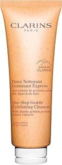 Clarins One-Step Gentle Exfoliating Cleanser | 3-In-1 Cleanser, Makeup Remover and Exfoliator | Boosts Radiance | Plant-Based Exfoliating Beads | All Skin Types | 4.3 Ounces