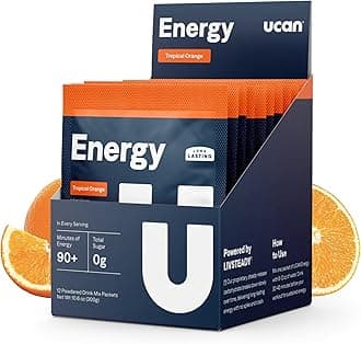 UCAN Energy Powder, Tropical Orange, Keto, Sugar-Free Pre & Post Workout for Men & Women, Non-GMO, Vegan, Gluten-Free, Great for Runners, Gym-Goers and High Performance Athletes (12 Servings, 25g)