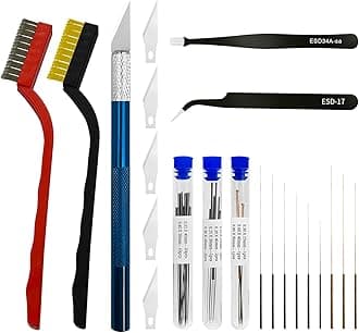 42Pcs 3D Printer Nozzle Cleaning Tool Kit, 0.15/0.20/0.25/0.30/0.35/0.4/0.5/0.6/0.8 mm Nozzle Cleaner Needles,3D Printer Extruder Hotend Cleaning Brush with Tool Bag, for Bambu Lab, Ender3/Kobra