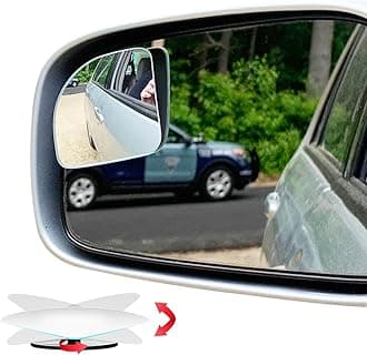 Ampper Blind Spot Mirror Fan Shape, HD Glass Frameless Stick on Adjustabe Few Convex Wide Angle Rear View Blind Spot Car Mirror for Car Blind Spot, Pack of 4