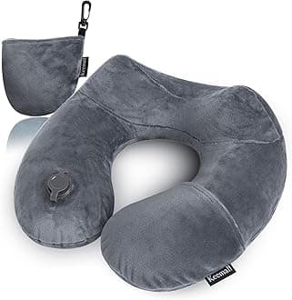 Keemall Inflatable Travel Pillows for Airplanes, Easy Blow Up Inflatable Travel Neck Pillows for Air Travel Sleeping Long Flight, Comfort Travel Air Pillows for Car Train Office Nap Camping