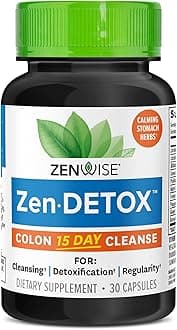 15-Day Colon Detox Cleanse for Digestive Health - Gut Detox Pills for Digestion & Bloating Relief - Herbal Blend with Psyllium Husk, Senna Leaf, Bromelain, ACV & Probiotics - 30 Count