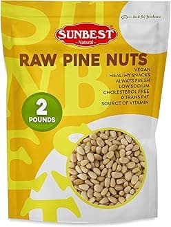 Pine Nuts Pignolia 32 Oz (2 lbs) 1 Pack – Unsalted, Raw, Crunchy, Fresh & Delicious, Kosher Certified - Ideal for Snacking, Topping & Baking - Non-GMO, Gluten Free