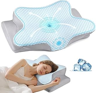 Neck Pillow Cervical Memory Foam Pillows for Pain Relief Sleeping, Contour Pillow for Shoulder Pain, Ergonomic Orthopedic Bed Pillow for Side, Back & Stomach Sleepers with Breathable Pillowcase