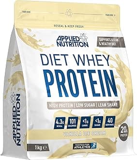 Applied Nutrition Diet Whey High Protein Powder, Low Carb & Sugar, Weight Loss with CLA, L Carnitine, Green Tea, PhD Supplement 40 Servings, Vanilla, 1000 g