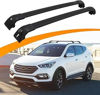 Snailfly Black Crossbars Fit for 2013-2018 Hyundai Santa Fe Sport Cross Bars Roof Luggagr Rack (ONLY for Model with Side Rails)